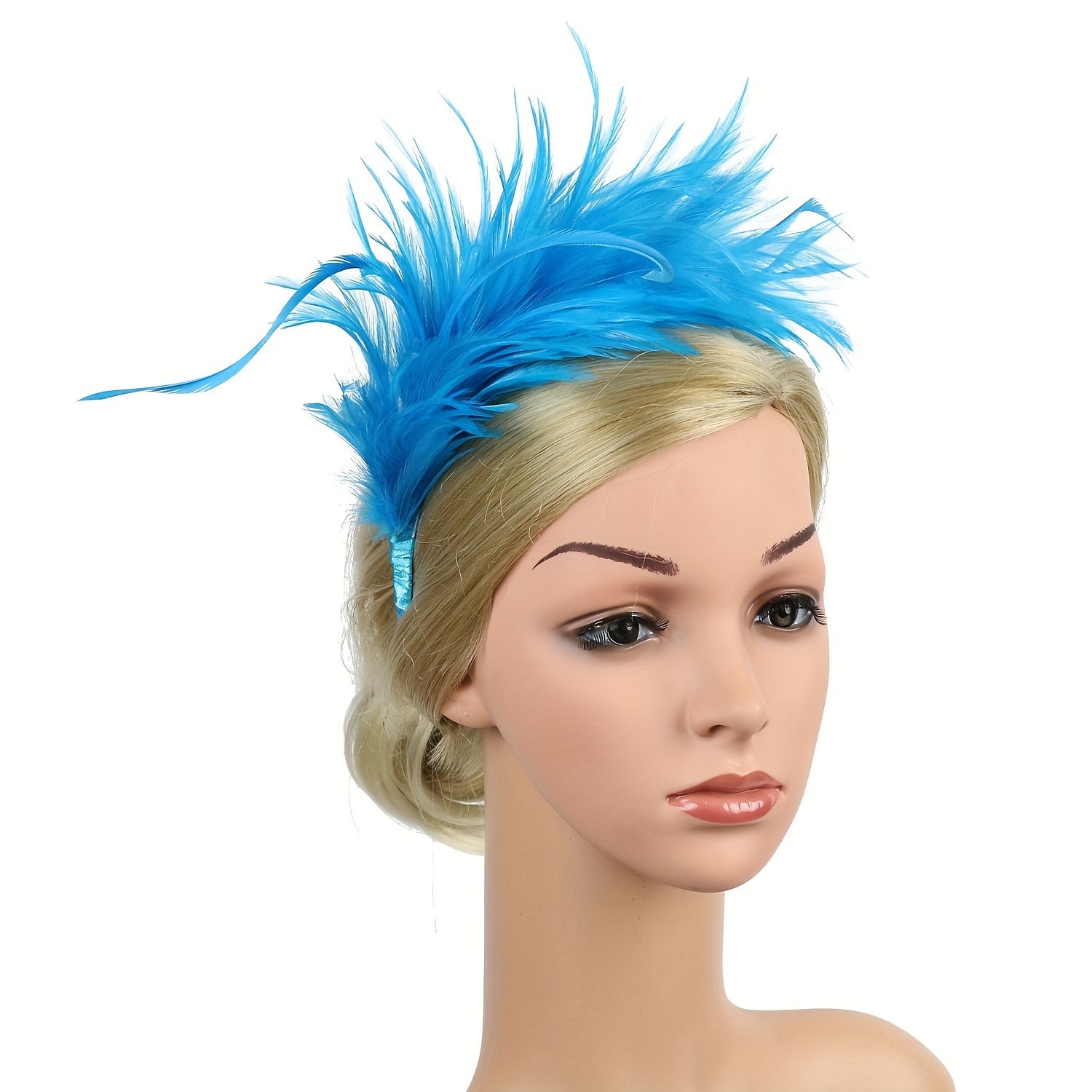 Faux Feather Headband Fascinator for Women Carnival Costume Hair Accessory