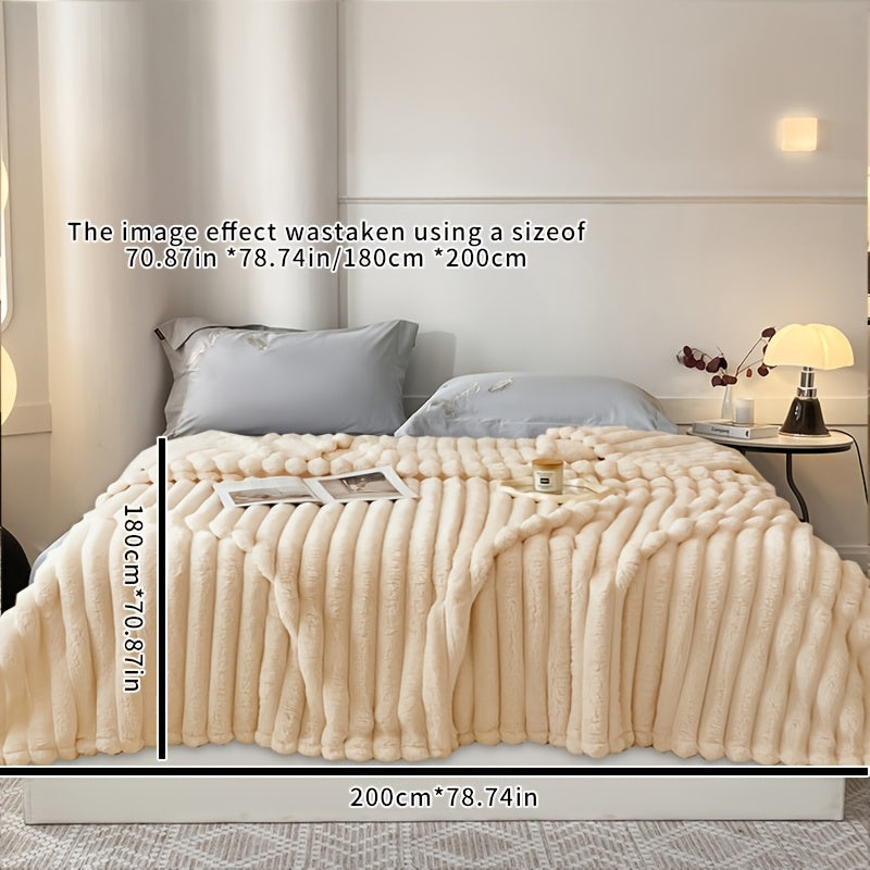 Faux Fur Throw Blanket Ultra-soft Snug for Sofa Bed and Home Decor