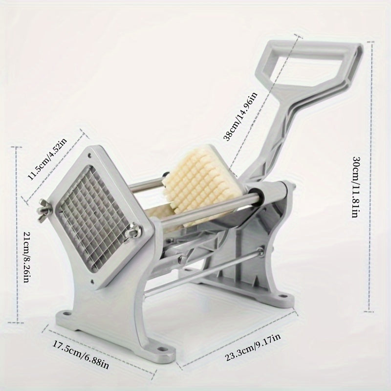 Commercial Aluminum French Fry Cutter with Stainless Steel Blades, Multi-Function Potato Slicer