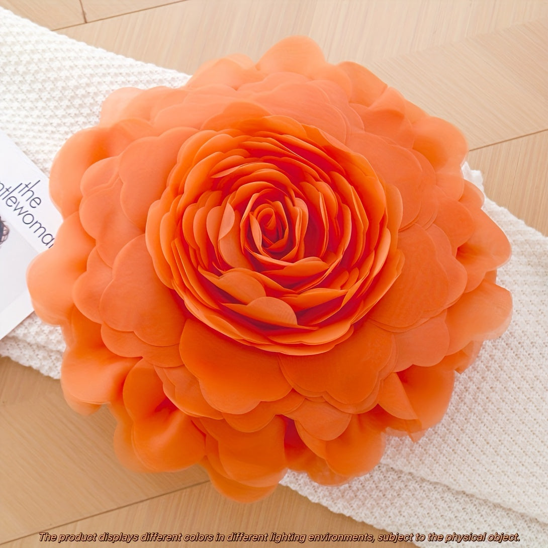 Funda de cojín de flores de tul de princesa en 3D, lujo ligero, decoración para dormitorio y sala de estar