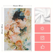 Набор из 2 кухонных полотенец с цветочным узором, ультра мягкие, впитывающие, 40x60 см, моющиеся в машинке