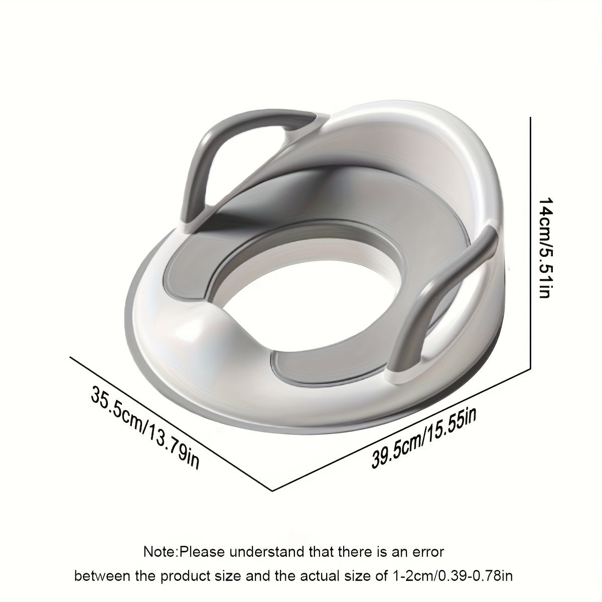 Potty Training Seat for Ages 3-6 with Handles Durable Plastic Easy to Clean Dual Color