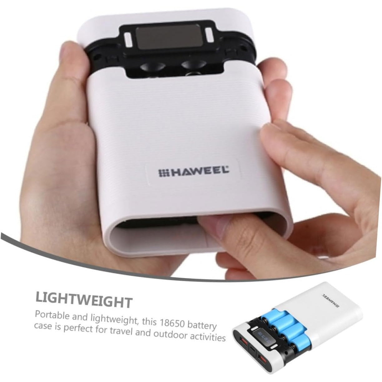 4-Section 18650 Battery Case with LED Indicator Portable Charging Box Plastic