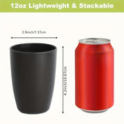 8-Pack Stackable Plastic Cups Microwave Dishwasher Safe for Camping Picnics and Holidays