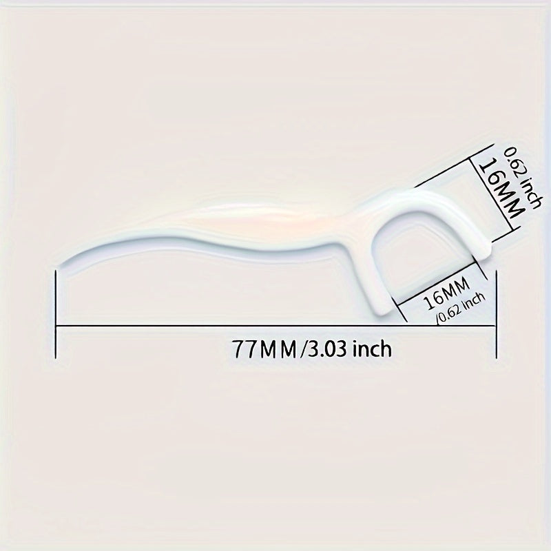 100 Pcs Dental Floss Picks Polyester Curved Design Deep Cleaning