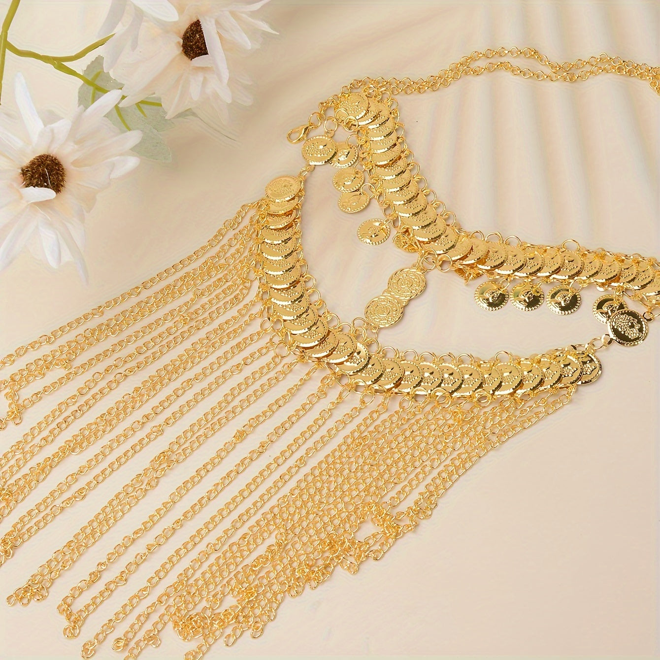 Alloy Metal Tassel Headband Traditional Ethnic Style for Normal Hair