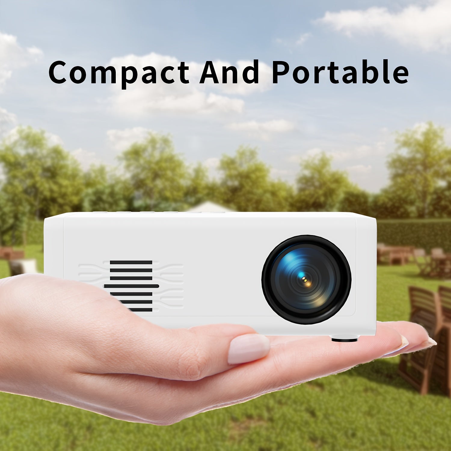 Mini Projector with Fast Focus Built-in Speaker Remote 1920x1080 Full HD 16:9