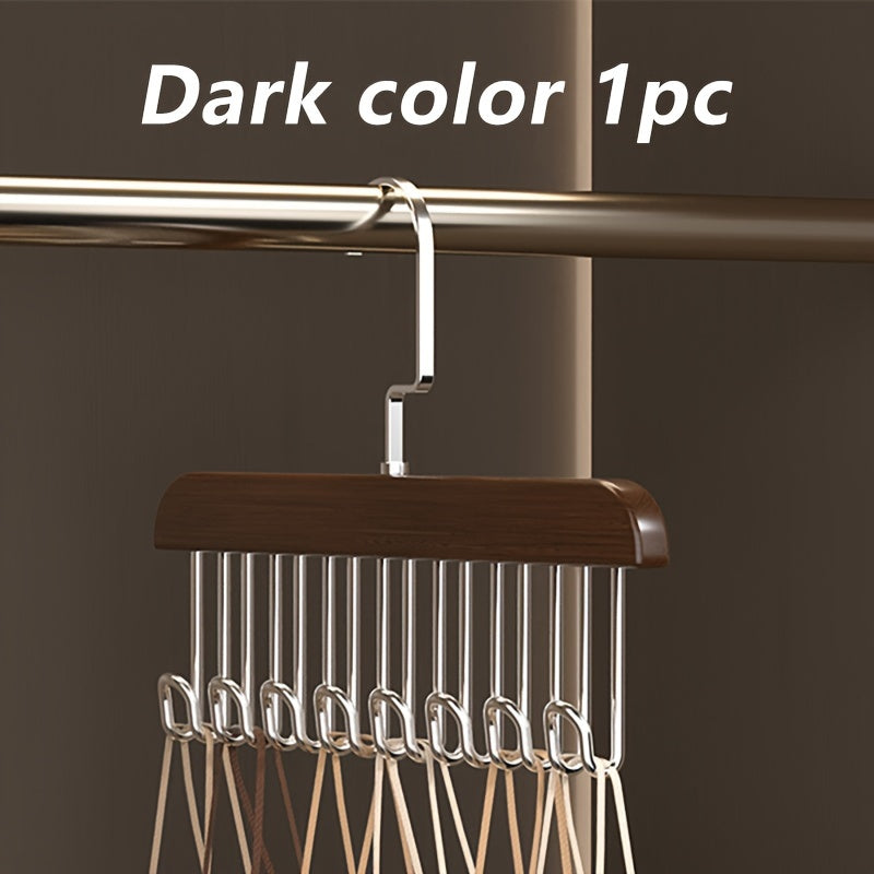 Perchero de madera con 8 ganchos, organizador de armario giratorio y ahorrador de espacio