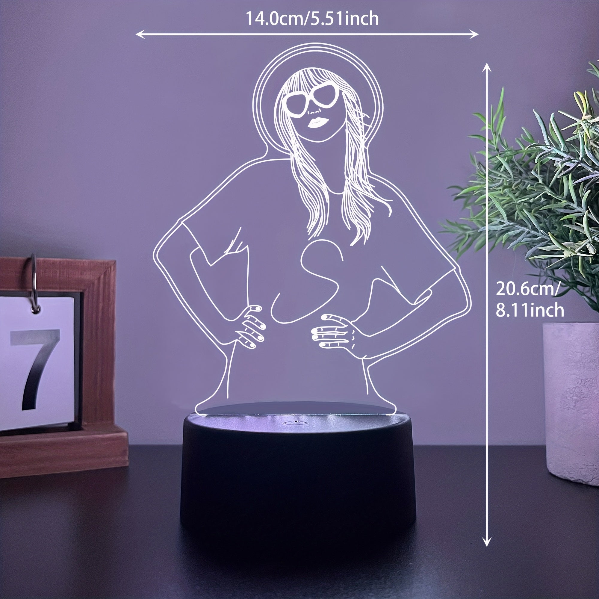 Luz nocturna 3D personalizada con efectos de iluminación automáticos para decoración de dormitorio y escritorio