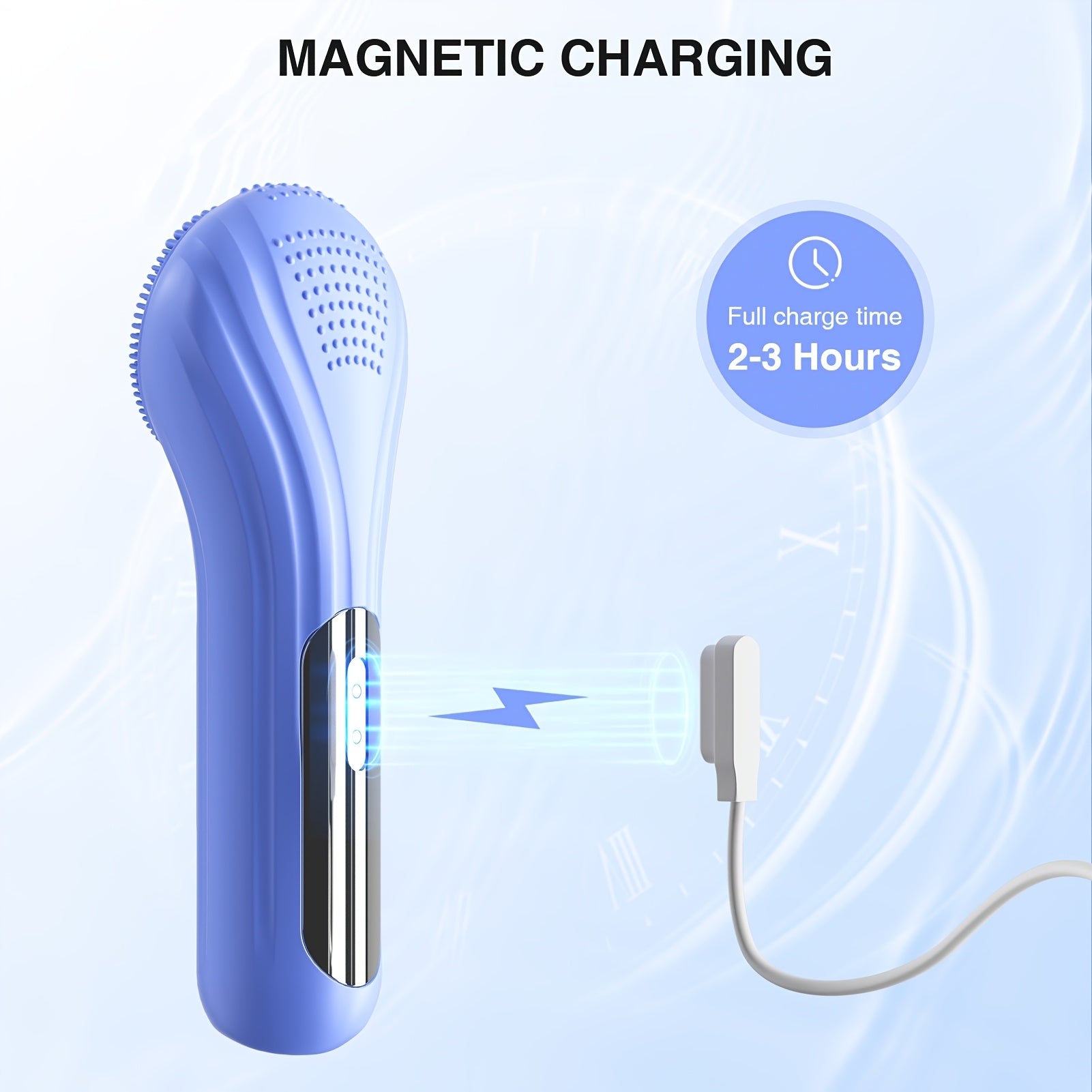 USB zaryadlash bilan qayta zaryadlanuvchi yuz silikon tozalash cho'tkasi, qo'lga olinadigan dizayn, sayohat uchun qulay. Erkaklar va ayollar uchun mos, yuzni tozalash uchun ideal.