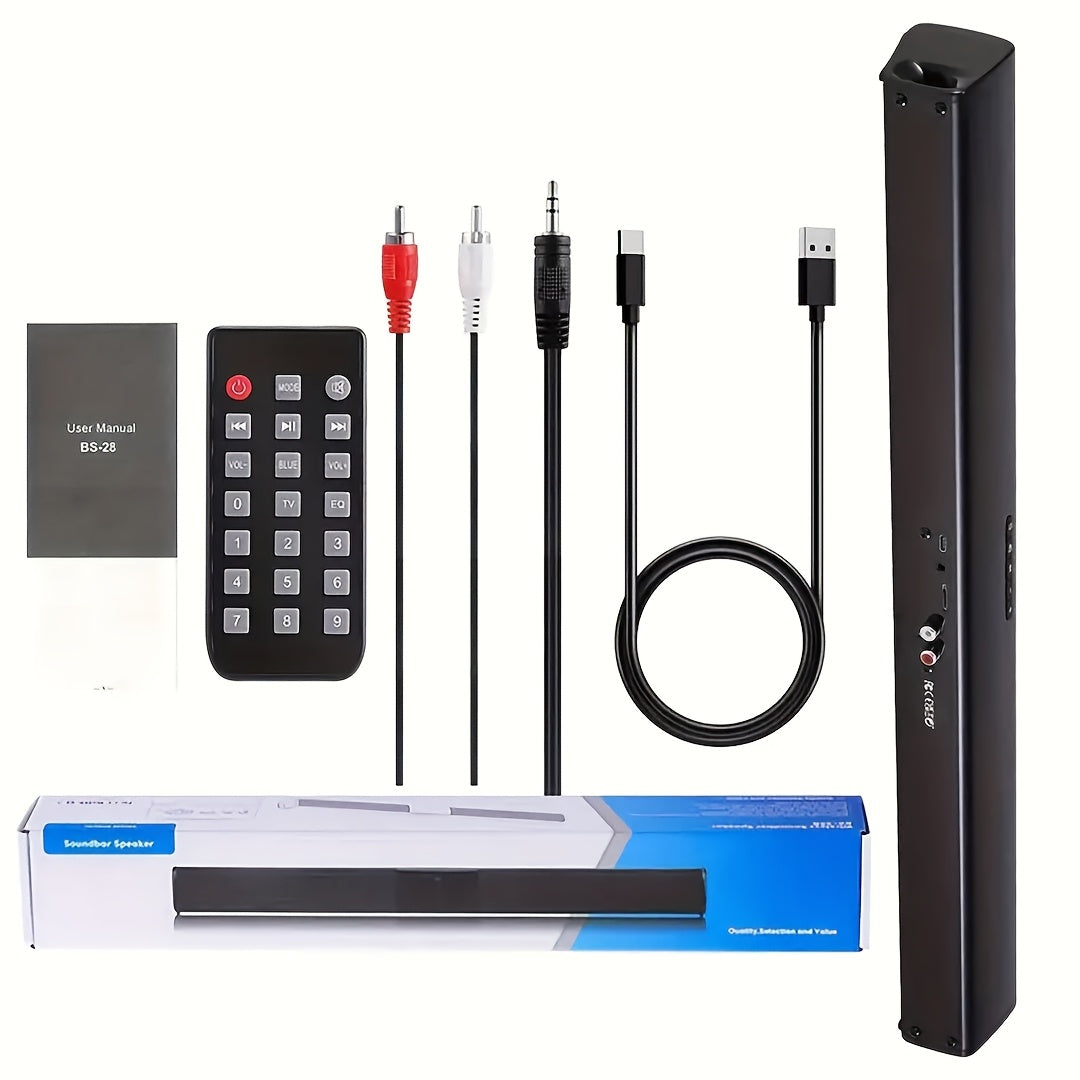 Wireless Soundbar with Built-in Subwoofers and Stereo Speakers for Computers Smartphones and Tablets