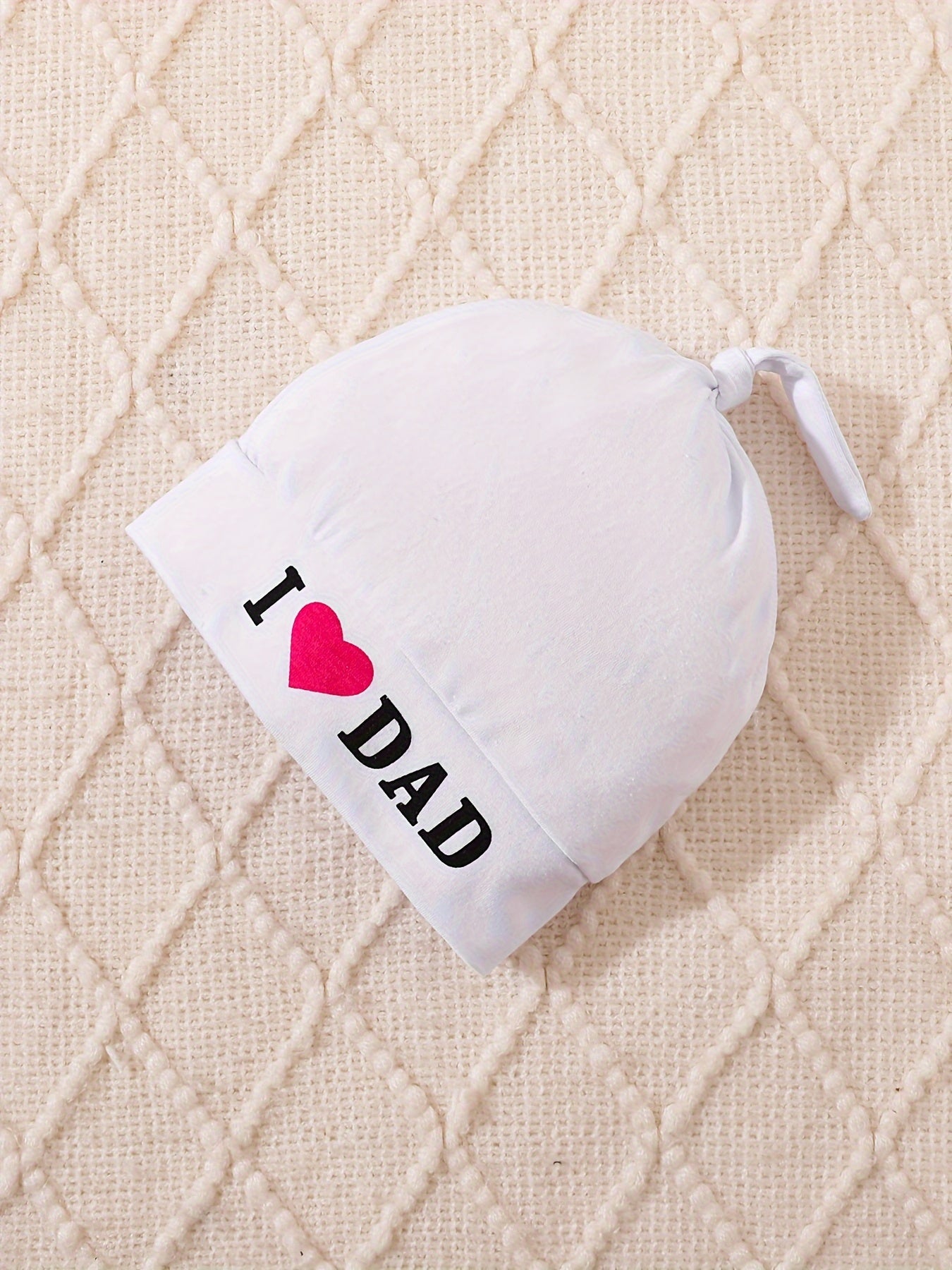 Baby Girl Boy 3-Piece Knit Pant Set with Matching Hat I Love Mom Dad Fall Winter