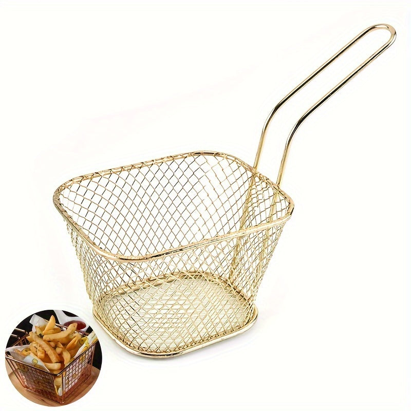 Stainless Steel Kitchen Basket for Frying and Serving Food
