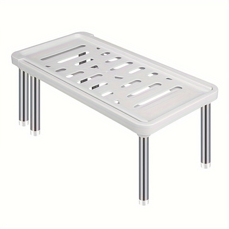 Nerjaveyka va plastik sozlanadigan saqlash tokchasi - oshxona, hammom va ofis uchun ixcham tokcha tashkilotchisi - ziravor shishalari, idishlar va oshxona anjomlari uchun mukammal - oshxona tashkiloti va saqlash uchun ajoyib