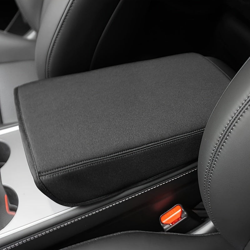 Black PU Leather Armrest Box Cover for Tesla Model 3/Y Center Console