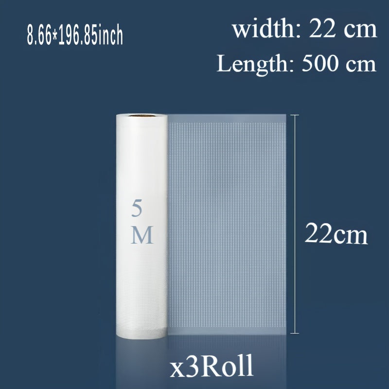 Набор из 3 вакуумных пакетов для продуктов - сохраняет продукты свежими, безопасен для использования в микроволновой печи, прочное и многоразовое решение для хранения в холодильнике и кладовой.