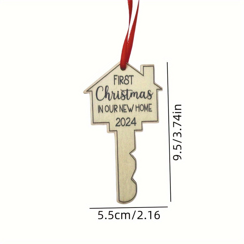 2024 Wooden Christmas Ornament for First Home Decoration Festive Tree or Car
