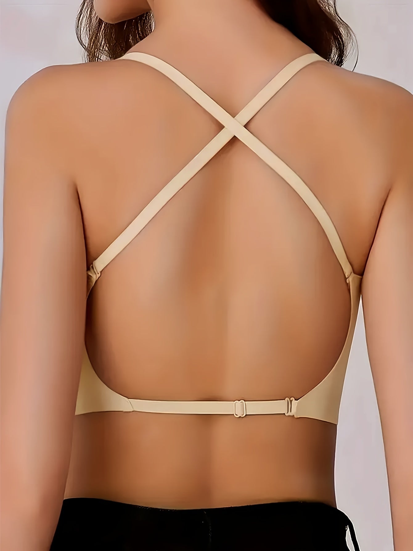 Women's Seamless Backless Push Up Bra with Removable Pads Breathable Lingerie