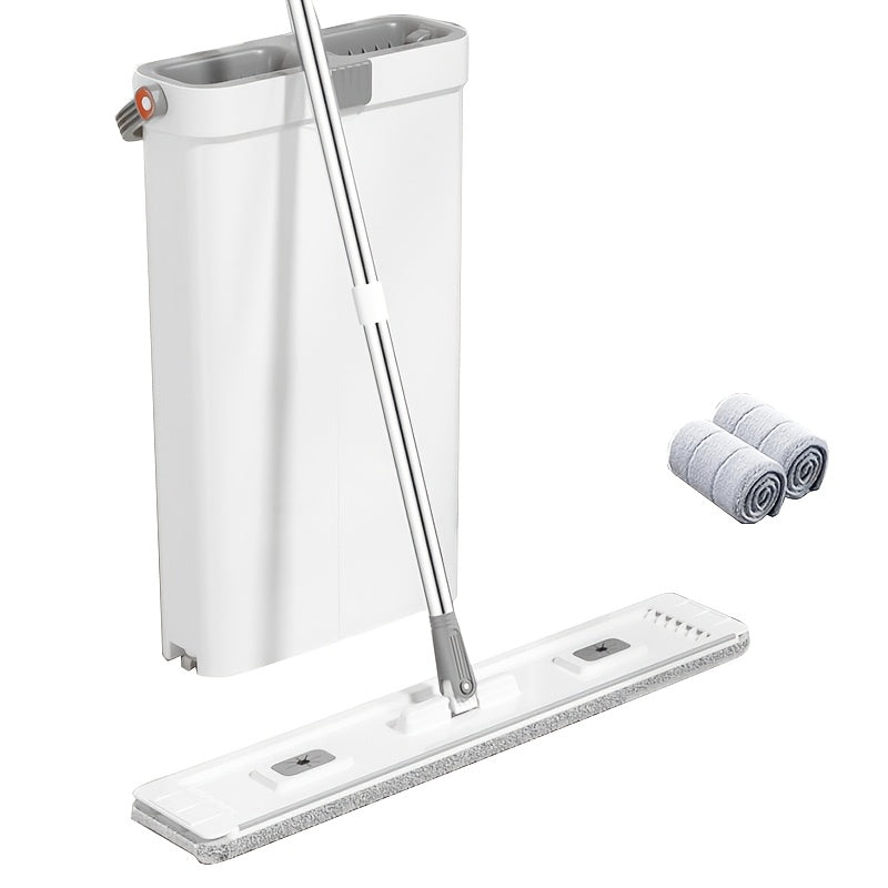 Conjunto de fregona y cubo para uso doméstico con almohadillas de microfibra para limpieza de suelos húmeda y seca