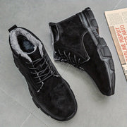 Ayollar uchun qalin platformali slip-on botlar, qora, barcha mavsumlar uchun, sirpanishga qarshi tishli tag