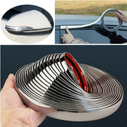 Car Exterior Chrome Plated Body Strip Bumper Door Trim 3m/118in Silver Protector