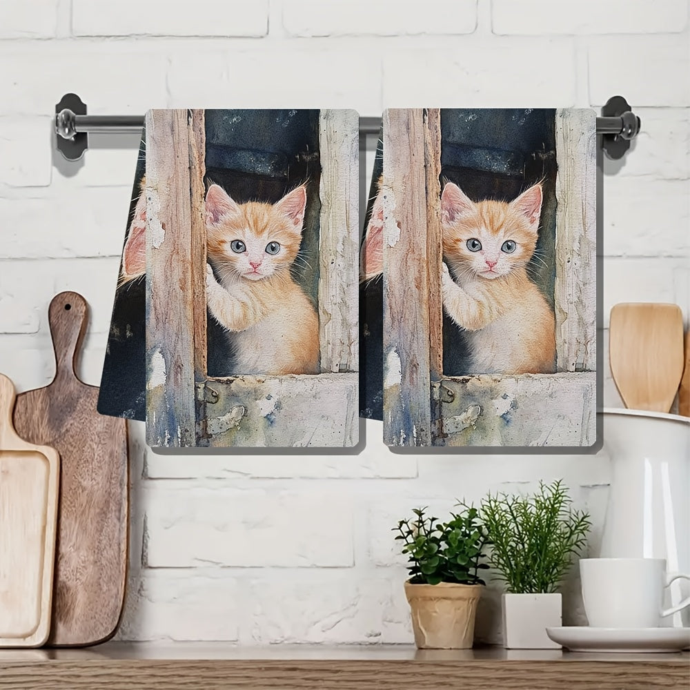 Set of 2 Ultra-Soft Kitchen Towels 40x60cm Absorbent Dish and Hand Towels