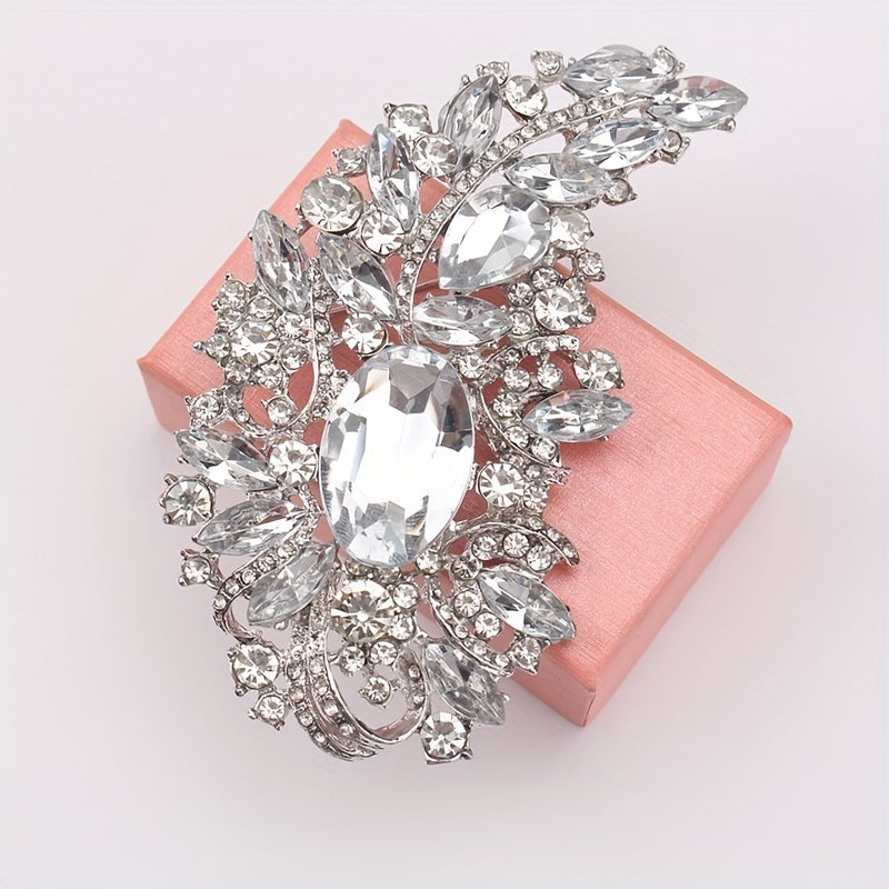 Vintage Crystal Glass Rhinestone Brooch Colorful Unique Shape Fashion Accessory Pin