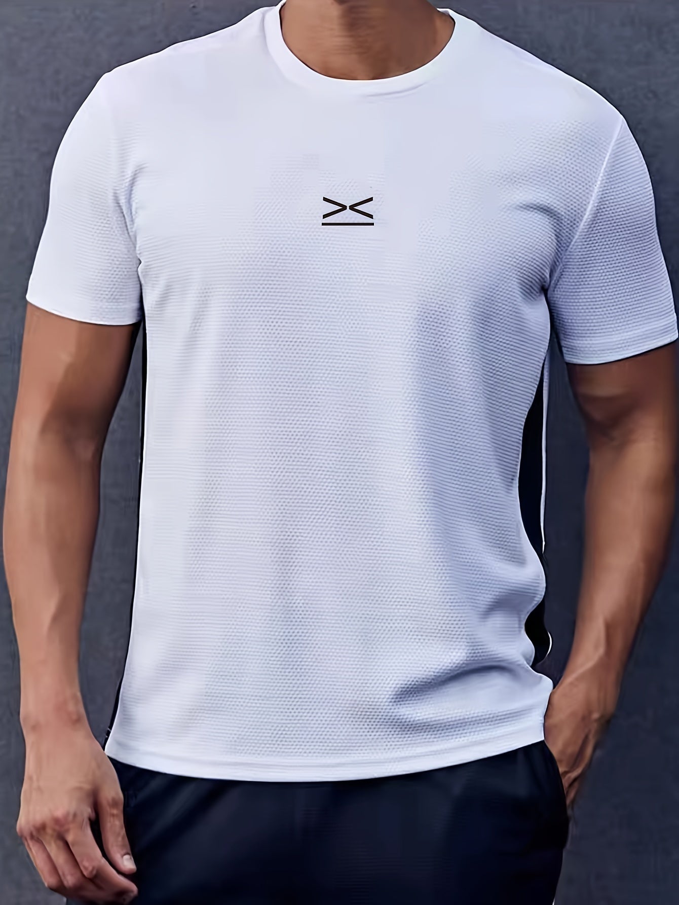 Ropa deportiva de poliéster con patrón geométrico para hombres para correr y entrenar