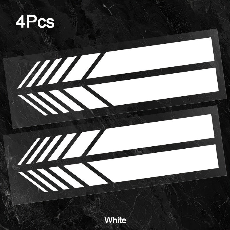 4pcs Pegatinas de vinilo reflectante para coche, adhesivas, rayas exteriores para vehículos