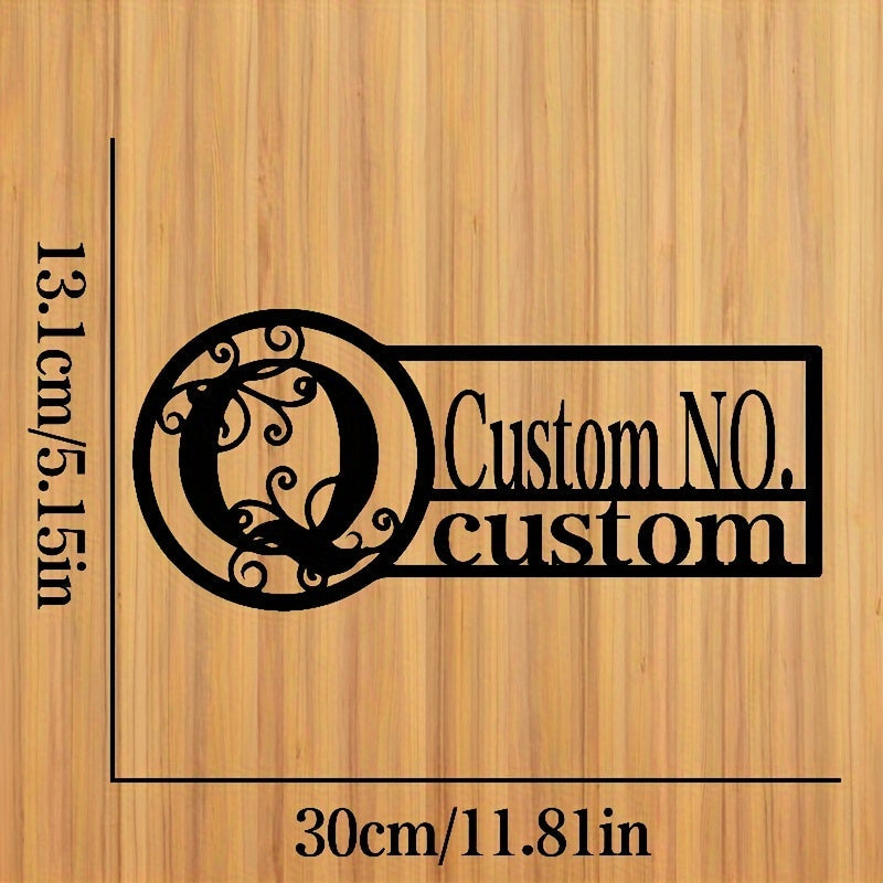 Oq metall misdan yasalgan eshik belgisi, oilaviy nom bilan, ichki va tashqi foydalanish uchun