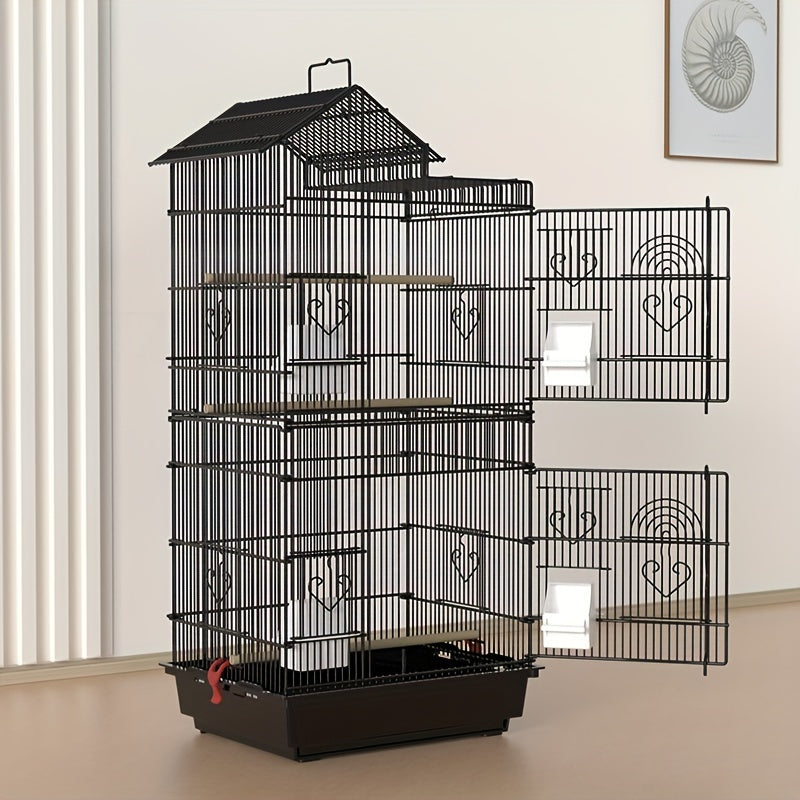 Large Multi-Layer Metal Bird Cage with Welded Wire Mesh for Multiple Pets