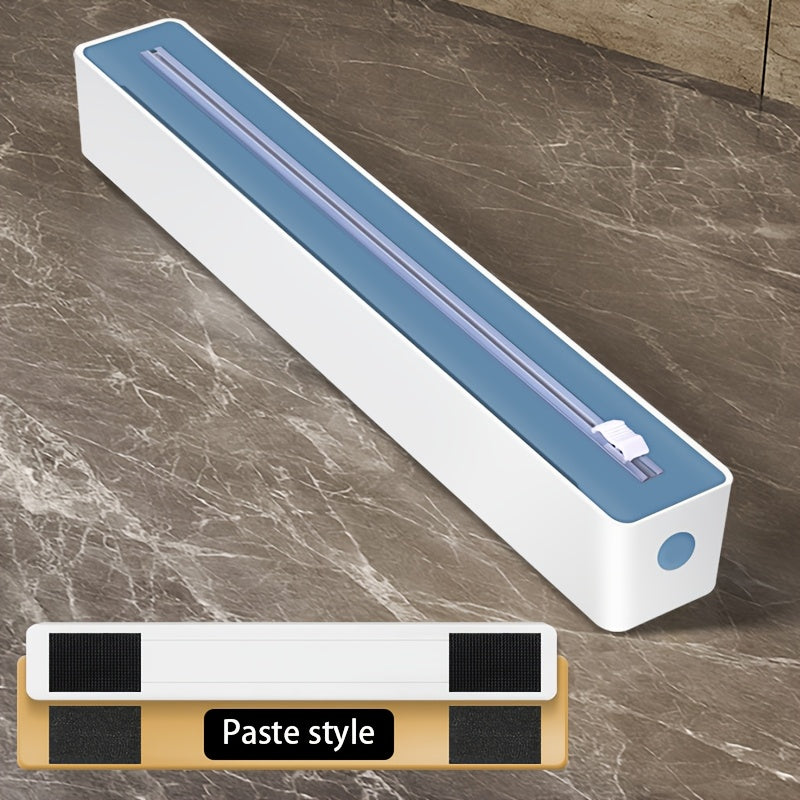 Kitchen Gadget Refillable Plastic Wrap Dispenser with Cutter and Food-Safe Tin Foil Cutting Tool