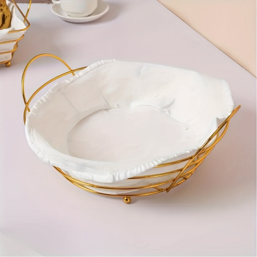 Iron Bread Basket for Storage and Organization of Fruits Snacks and More in Kitchen Bedroom Living Room Office