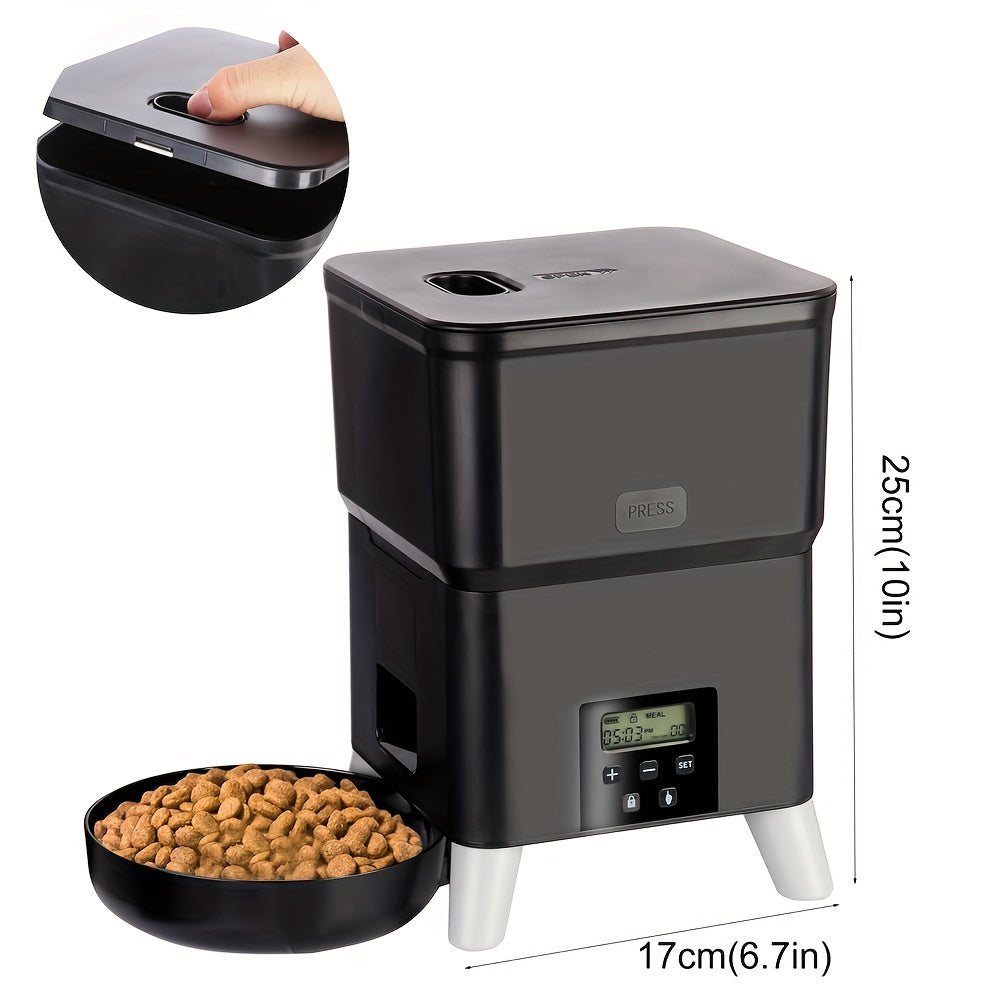 3L Automatic Pet Feeder with Timer for Cats and Dogs USB and Battery Powered