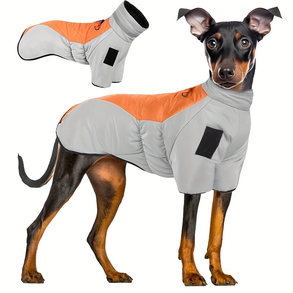 Waterproof Winter Dog Jacket with Reflective Material D-Ring for Medium Breeds