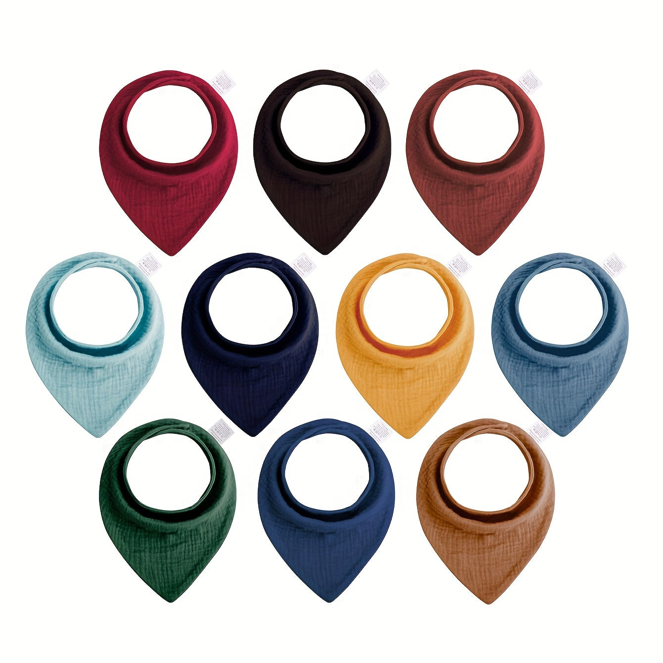 Набор из 10 4-слойных хлопковых марлевых нагрудников с регулируемой посадкой, водопоглощающих, дышащих и мягких. Идеально подходит в качестве подарка на Рождество, Хэллоуин, День благодарения, Новый год или День святого Валентина.