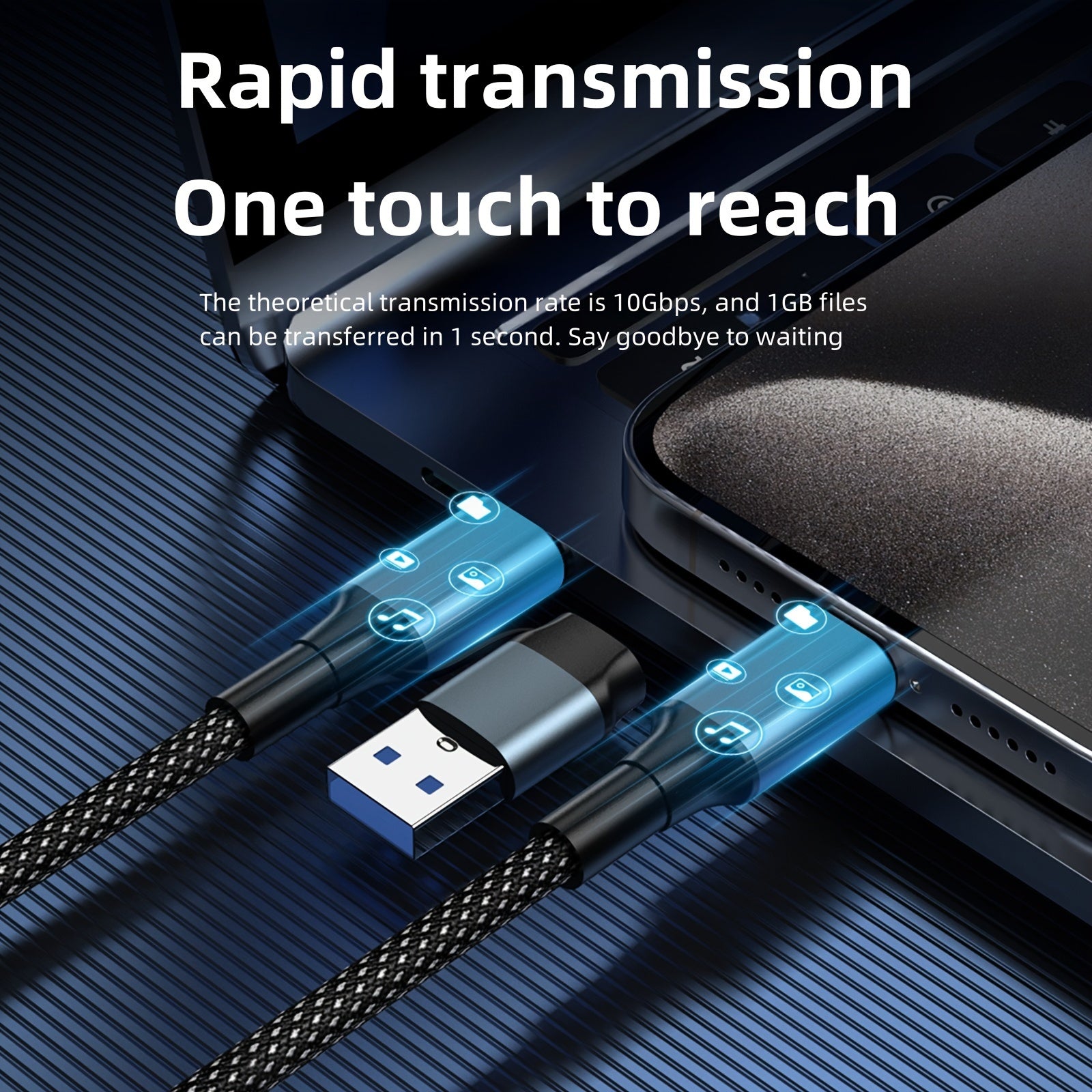 Кабель быстрой зарядки USB Type-C с двунаправленной передачей данных 240 Вт для смартфонов и ноутбуков