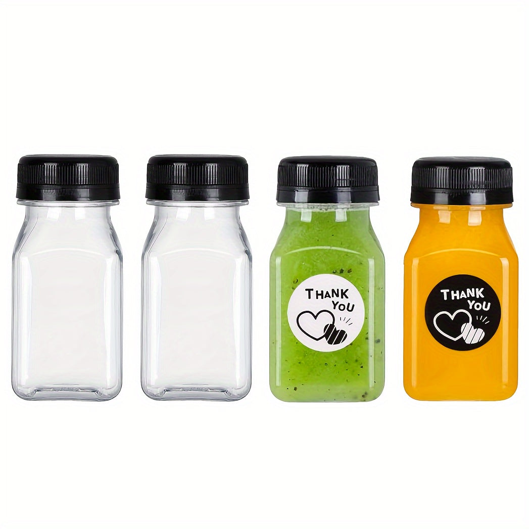 4oz shaffof plastmassa ichimlik shishalari, qopqog'lar bilan, 4, 6 yoki 8 ta, sharbat, sut, smuzi uchun