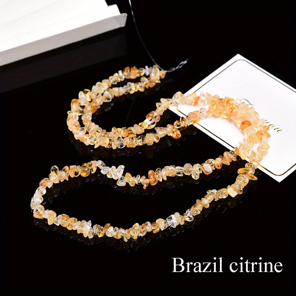 Cuentas de grava de cristal natural de 80cm para hacer joyería DIY, chips de piedras preciosas sueltas