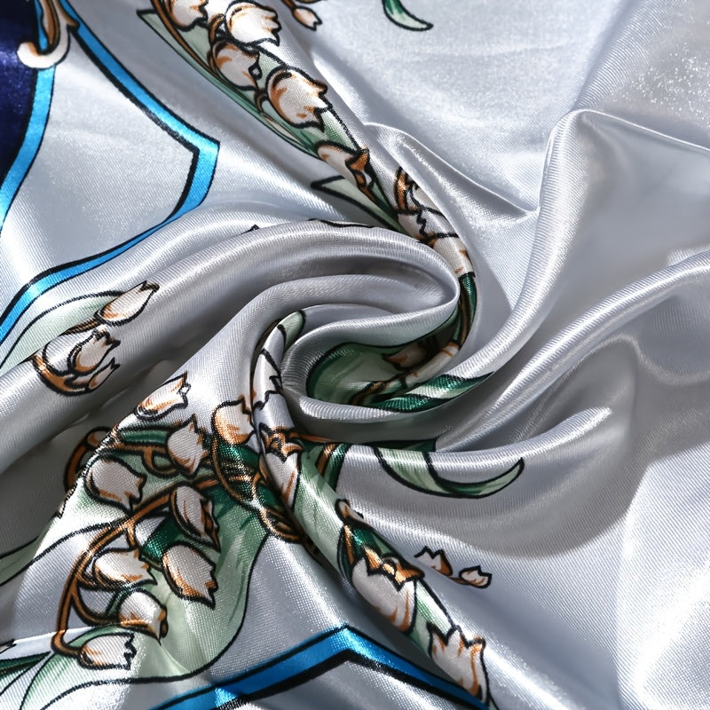 Satin Square Scarf for Men and Women Polyester Headscarf Hairband Fashion Accessory