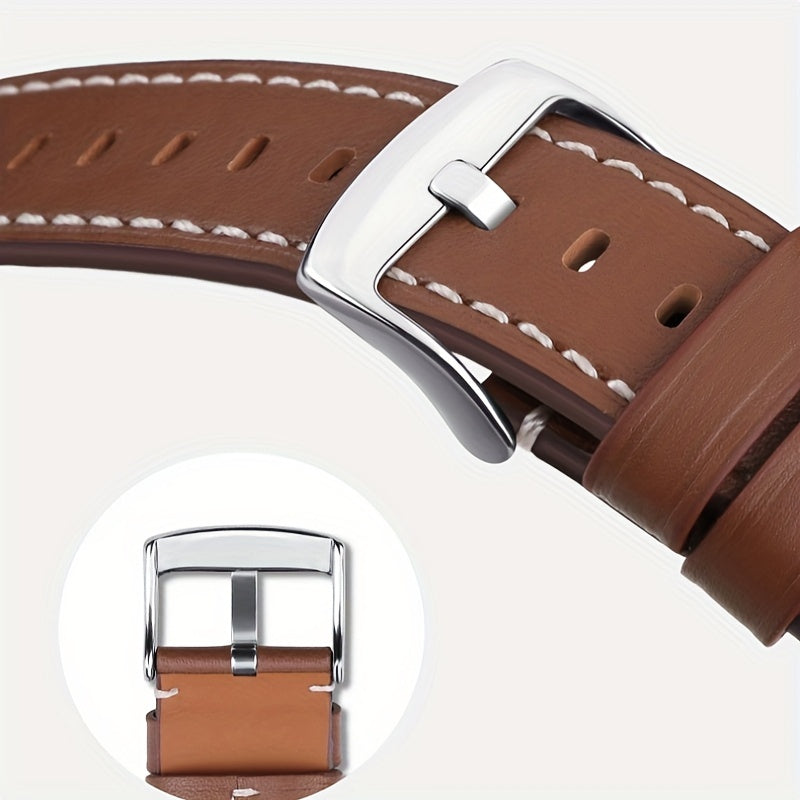 Luxury 22mm Faux Leather Smartwatch Strap for 46mm GT 3/4/5 Pro Models