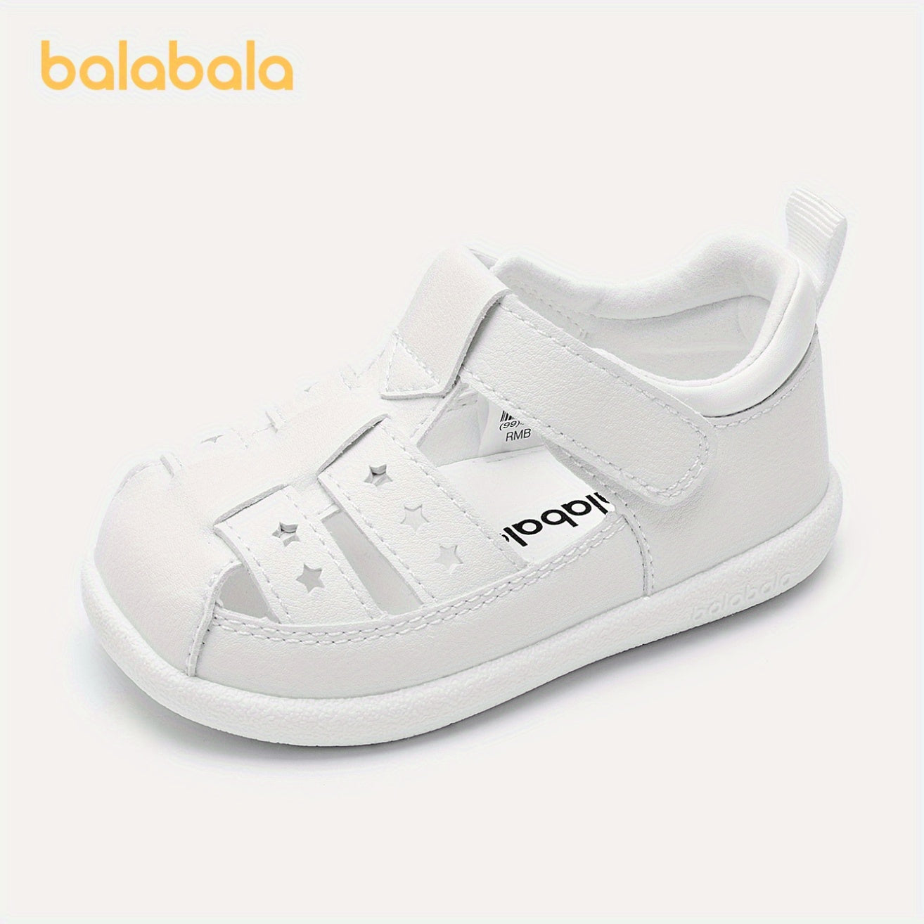Toddler Baby Sandals Lightweight Summer White Star Soft Sole Hook and Loop Casual Outdoor