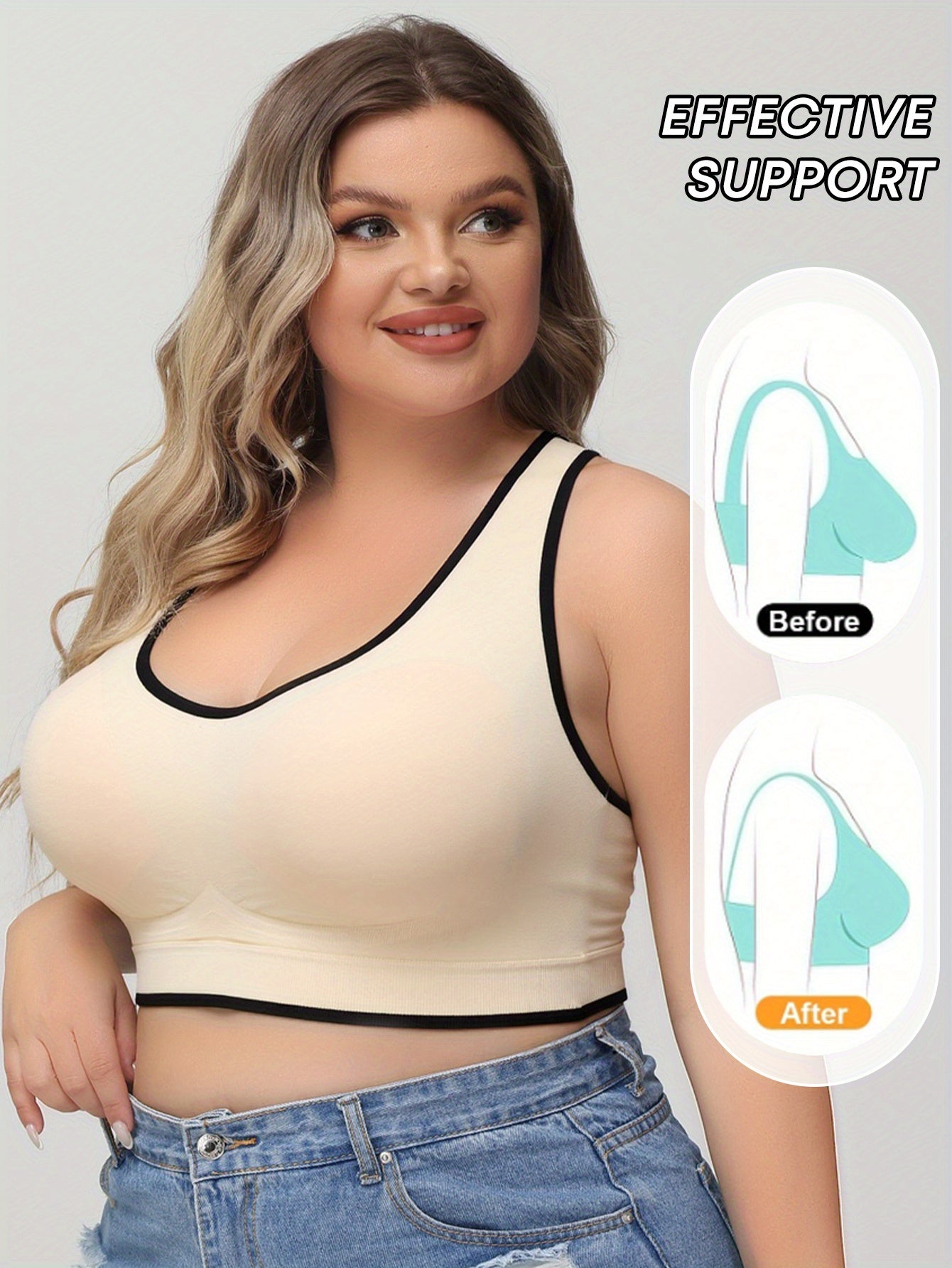 Women's Seamless Breathable Yoga Sports Bra with Chest Support