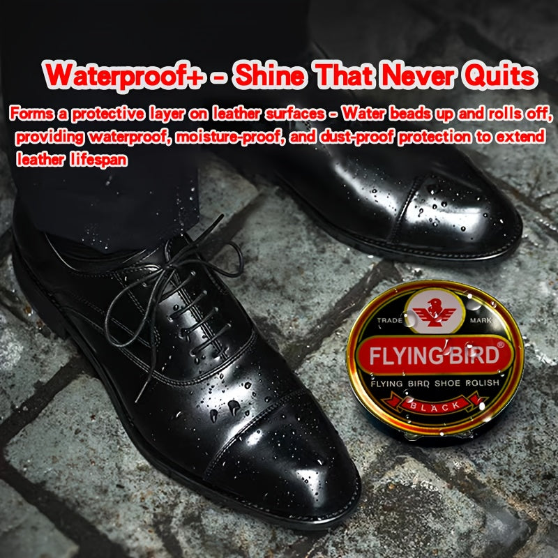 Black Shoe Polish Balm 40g Metal Box Nourishing Care for Shoes and Bags