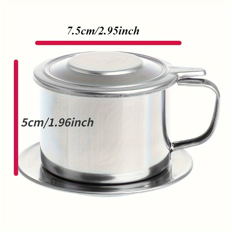 Vyetnam uslubidagi portativ zanglamaydigan po'latdan yasalgan qahva tomizgich idishi - tozalash oson va uzoq muddatli, uy, ofis va sayohat uchun mukammal - qahva filtr stendi bilan mazali, kuchli qahva tayyorlaydi