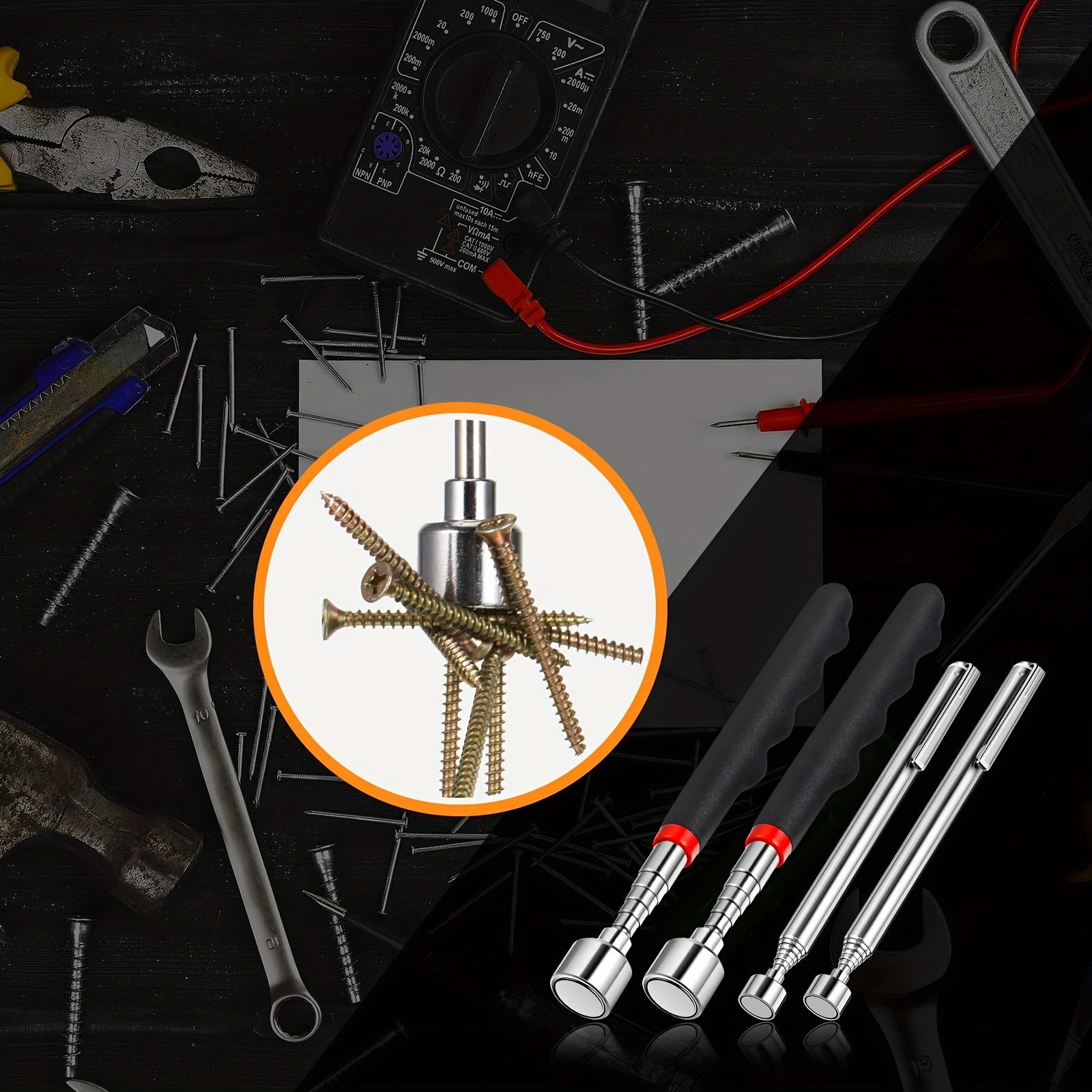 Industrial Grade Stainless Steel Telescopic Magnetic Grabber Tool for Hard-to-Reach Areas