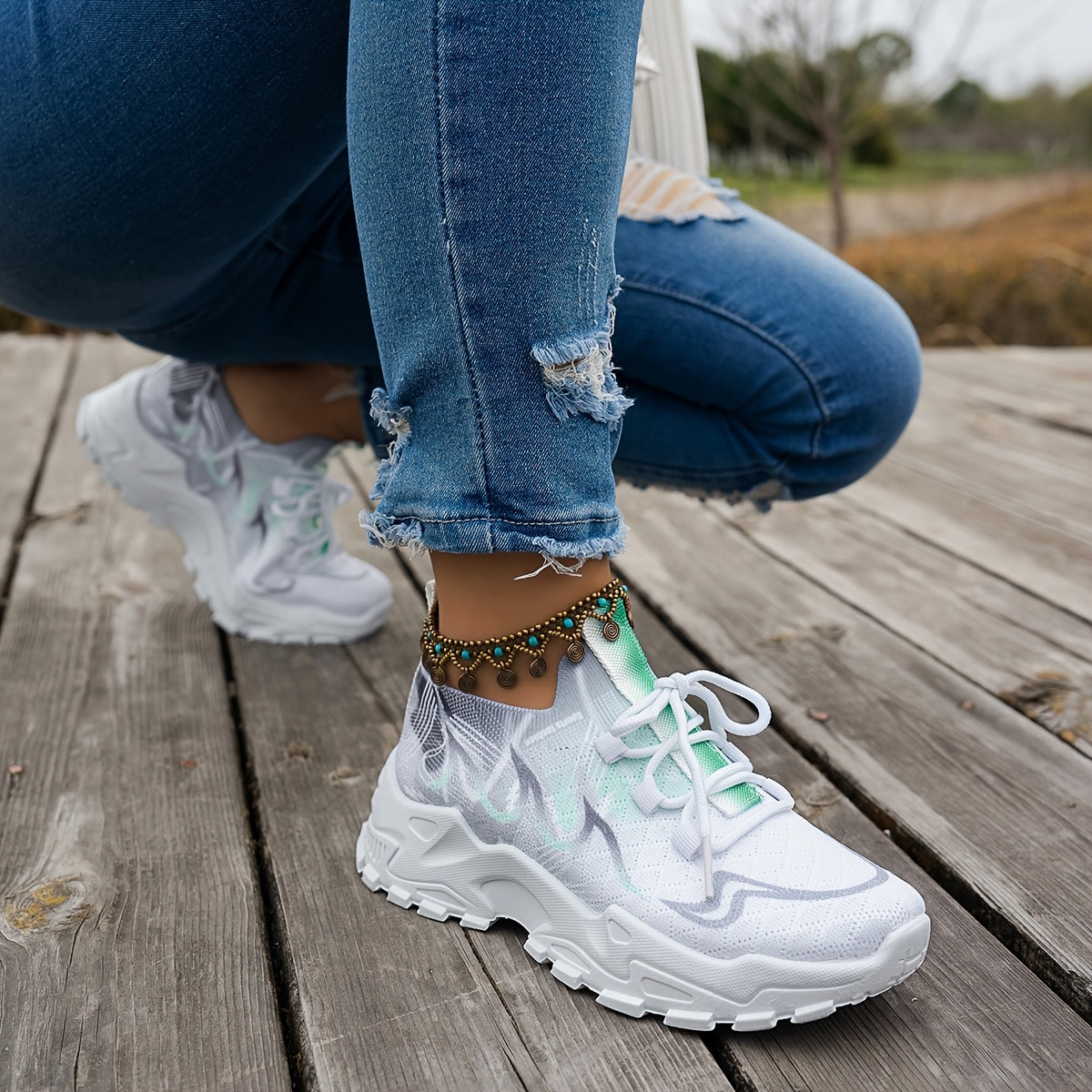 Women's Knit Casual Sneakers for Fashion and Comfort