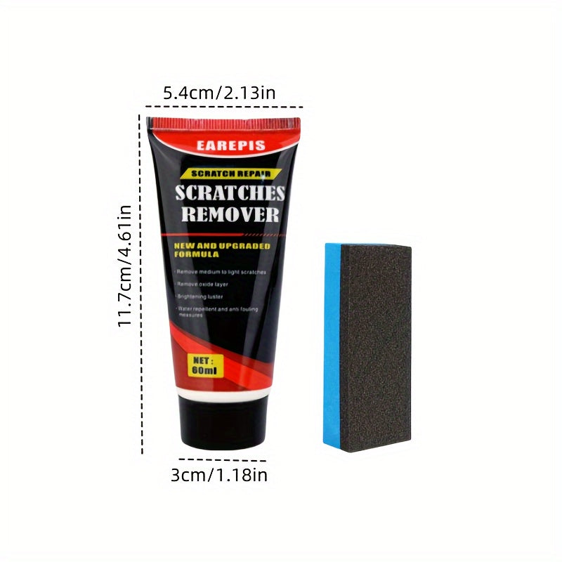 Набор воска для удаления царапин и разводов на автомобиле объемом 60 мл с губкой для незначительных повреждений краски