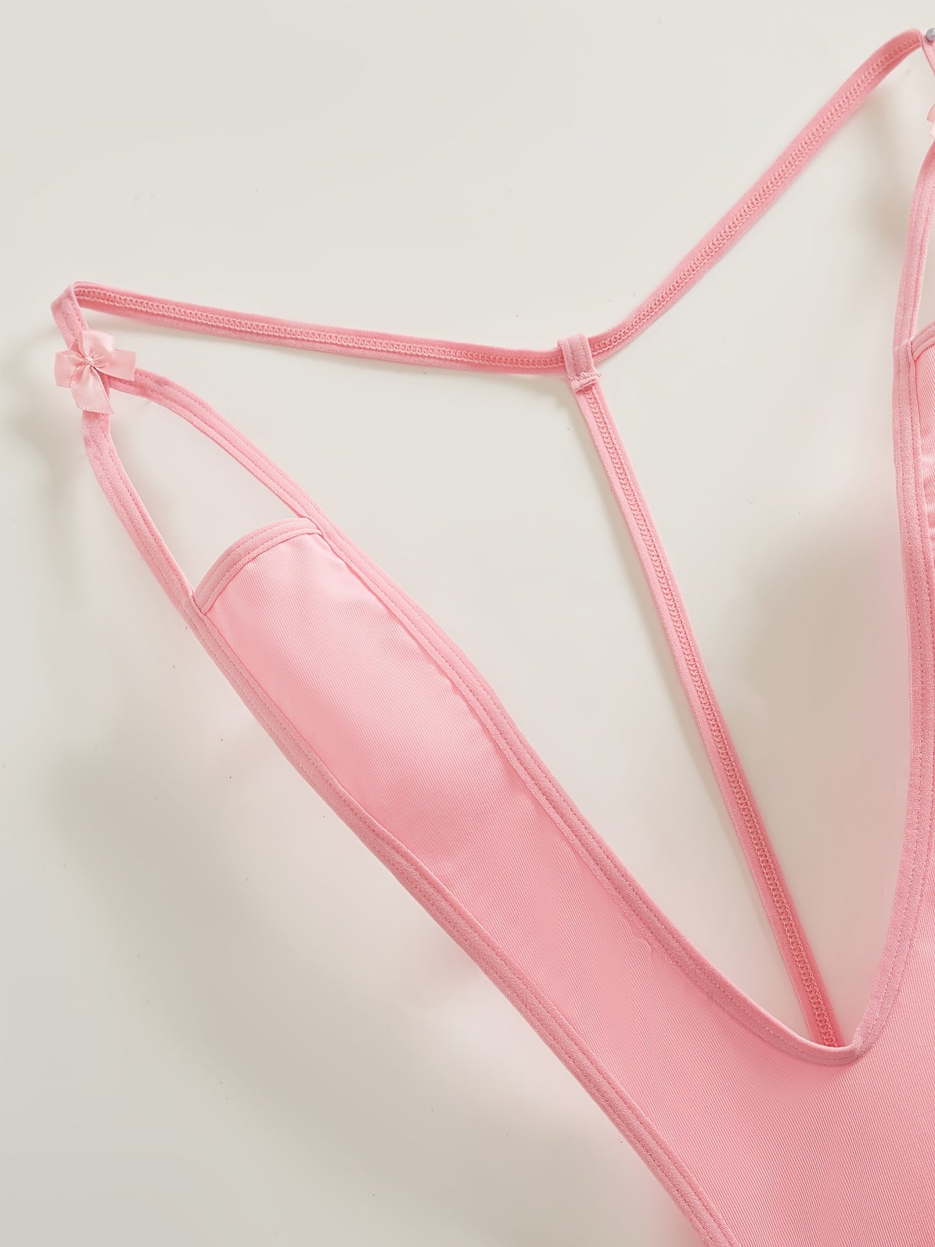 Women's Black Lace Bodysuit with Long Sleeves and V-Neck