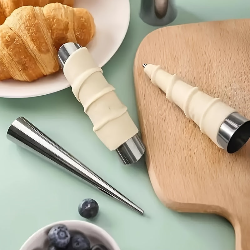 Conical Pastry Molds Set of 8 or 10 Stainless Steel for Croissants Puffs and Bread